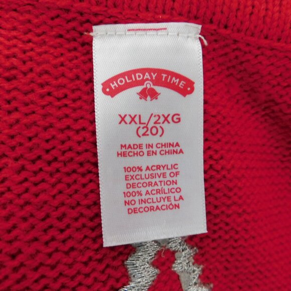 Bah Hum Pug Red Christmas Ugly Sweater Vest XXL 20 Dog Lights Sequins Button Up - Picture 6 of 7